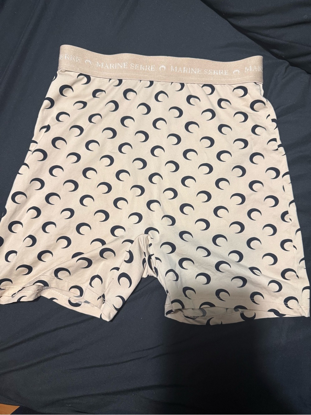 Marine Serre Beige Crescent-Print Women  Shorts